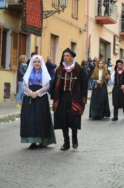 Religious Procession Sant Antioco Sardinia — Stock Photo, Image