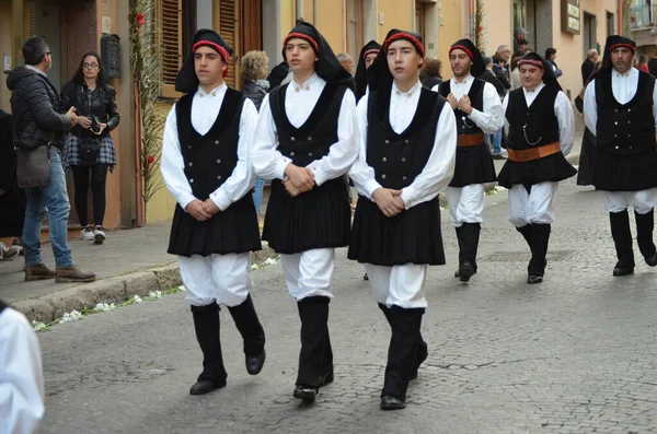 Procissão Religiosa Sant Antioco Sardenha — Fotografia de Stock