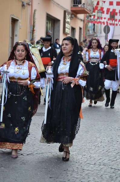Religious Procession Sant Antioco Sardinia — Stock Photo, Image