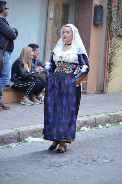 Θρησκευτική Πομπή Του Sant Antioco Σαρδηνία — Φωτογραφία Αρχείου