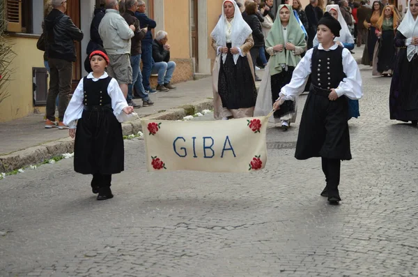 Θρησκευτική Πομπή Του Sant Antioco Σαρδηνία — Φωτογραφία Αρχείου