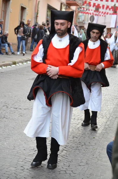 Náboženský Průvod Sant Antioco Sardinie — Stock fotografie