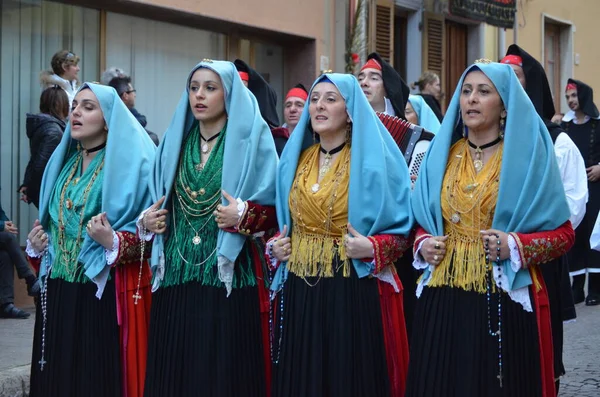 Processione Religiosa Sant Antioco Sardegna — Foto Stock