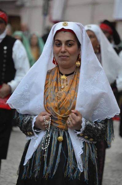 Procesión Religiosa Sant Antioco Cerdeña — Foto de Stock