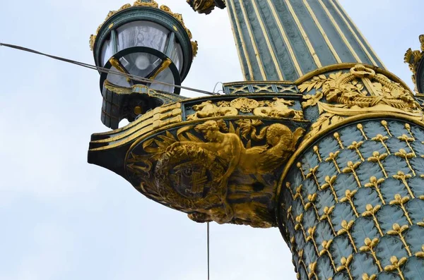 Великолепные Антикварные Фонари Площади Согласия Париже Франция — стоковое фото