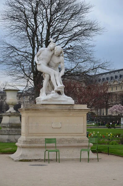 วกลางว นของสวน Jardin Des Tuileries ปาร — ภาพถ่ายสต็อก