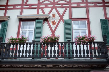 Historic half-timbered house in Lucerne, Switzerland clipart