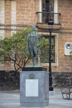 Francisco de Miranda 'nın heykeli, Plaza de Espana, Cadiz