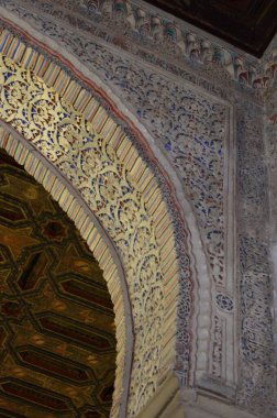 Seville, İspanya 03.24.2019: Real Alcazar, UNESCO Dünya Mirası Alanı, Sevilla