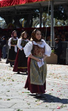 Cagliari, Sardunya 05.01.2019: Aziz Efisio dini geçit töreni