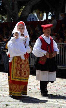 Cagliari, Sardunya 05.01.2019: Aziz Efisio dini geçit töreni