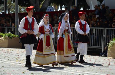 Cagliari, Sardunya 05.01.2019: Aziz Efisio dini geçit töreni