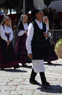 Cagliari, Sardunya 05.01.2019: Aziz Efisio dini geçit töreni