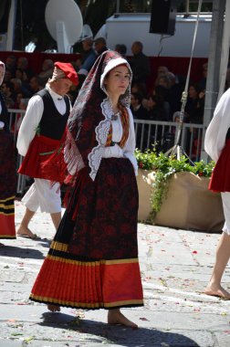 Cagliari, Sardunya 05.01.2019: Aziz Efisio dini geçit töreni