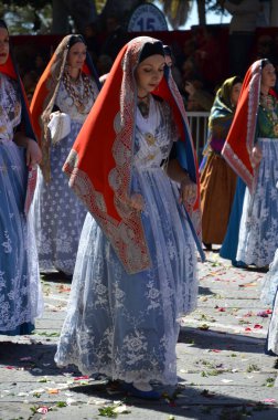 Cagliari, Sardunya 05.01.2019: Aziz Efisio dini geçit töreni