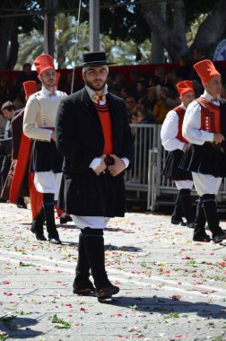 Cagliari, Sardunya 05.01.2019: Aziz Efisio dini geçit töreni