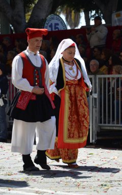 Cagliari, Sardunya 05.01.2019: Aziz Efisio dini geçit töreni