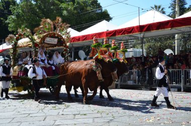 Cagliari, Sardunya 05.01.2019: Aziz Efisio dini geçit töreni