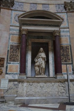 Roma, İtalya 09.02.2019: Roma 'daki Pantheon' un İçi