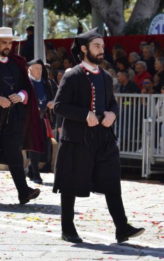 Cagliari, Sardunya 05.01.2019: Aziz Efisio dini geçit töreni