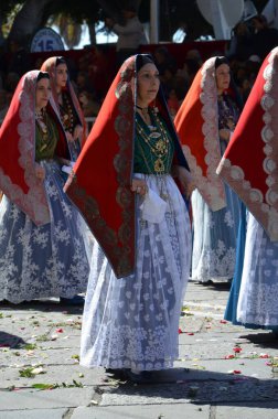 Cagliari, Sardunya 05.01.2019: Aziz Efisio dini geçit töreni