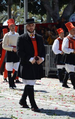 Cagliari, Sardunya 05.01.2019: Aziz Efisio dini geçit töreni