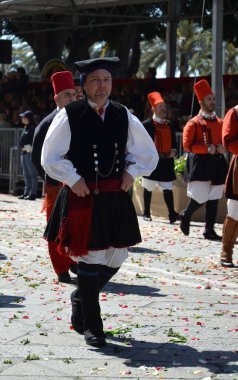 Cagliari, Sardunya 05.01.2019: Aziz Efisio dini geçit töreni