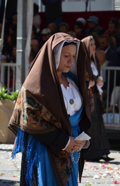 Cagliari, Sardunya 05.01.2019: Aziz Efisio dini geçit töreni