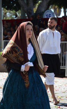 Cagliari, Sardunya 05.01.2019: Aziz Efisio dini geçit töreni