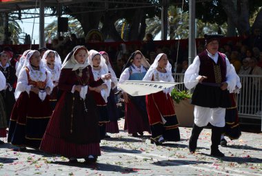 Cagliari, Sardunya 05.01.2019: Aziz Efisio dini geçit töreni