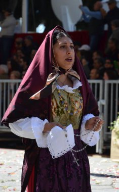 Cagliari, Sardunya 05.01.2019: Aziz Efisio dini geçit töreni