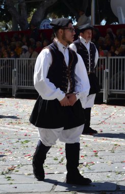 Cagliari, Sardunya 05.01.2019: Aziz Efisio dini geçit töreni