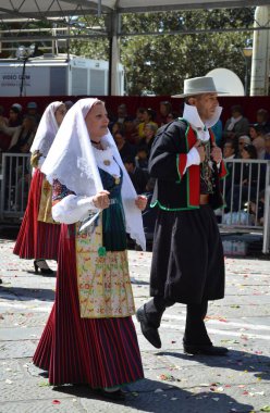 Cagliari, Sardunya 05.01.2019: Aziz Efisio dini geçit töreni