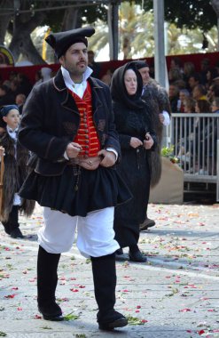 Cagliari, Sardunya 05.01.2019: Aziz Efisio dini geçit töreni