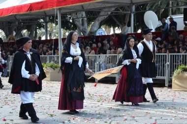 Cagliari, Sardunya 05.01.2019: Aziz Efisio dini geçit töreni