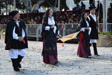 Cagliari, Sardunya 05.01.2019: Aziz Efisio dini geçit töreni