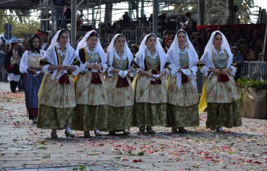 Cagliari, Sardunya 05.01.2019: Aziz Efisio dini geçit töreni