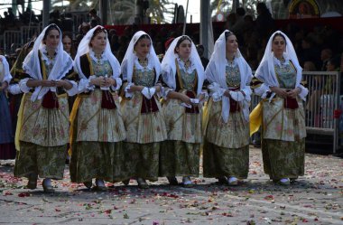 Cagliari, Sardunya 05.01.2019: Aziz Efisio dini geçit töreni