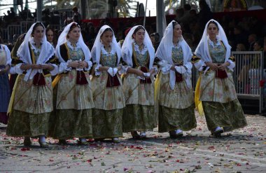 Cagliari, Sardunya 05.01.2019: Aziz Efisio dini geçit töreni