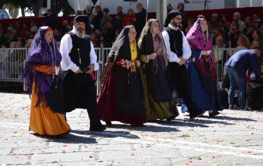 Cagliari, Sardunya 05.01.2019: Aziz Efisio dini geçit töreni