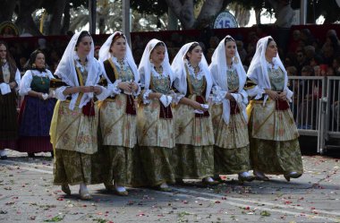 Cagliari, Sardunya 05.01.2019: Aziz Efisio dini geçit töreni