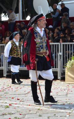 Cagliari, Sardunya 05.01.2019: Aziz Efisio dini geçit töreni