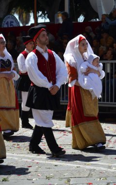 Cagliari, Sardunya 05.01.2019: Aziz Efisio dini geçit töreni