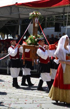 Cagliari, Sardunya 05.01.2019: Aziz Efisio dini geçit töreni