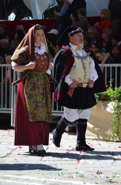 Cagliari, Sardunya 05.01.2019: Aziz Efisio dini geçit töreni