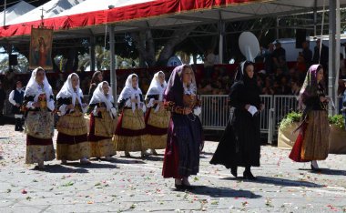 Cagliari, Sardunya 05.01.2019: Aziz Efisio dini geçit töreni