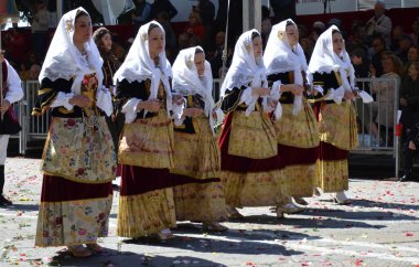 Cagliari, Sardunya 05.01.2019: Aziz Efisio dini geçit töreni