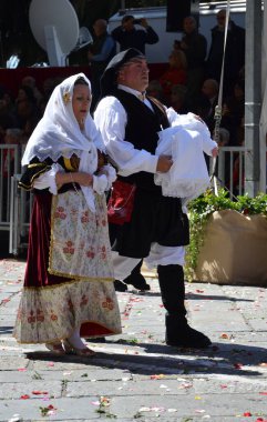 Cagliari, Sardunya 05.01.2019: Aziz Efisio dini geçit töreni