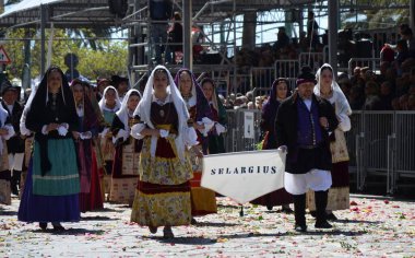 Cagliari, Sardunya 05.01.2019: Aziz Efisio dini geçit töreni