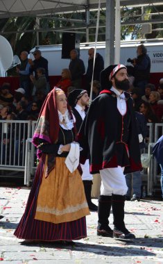 Cagliari, Sardunya 05.01.2019: Aziz Efisio dini geçit töreni